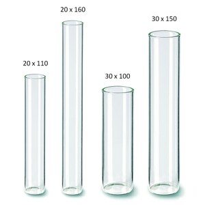 Test tubes with flat bottom, various sizes, glass, set of 5 image 1