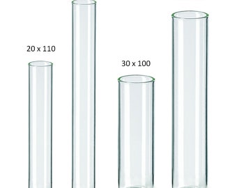 Reagenzgläser mit Flachboden, aus Glas, 5er Set, Dekoration Glaswaren