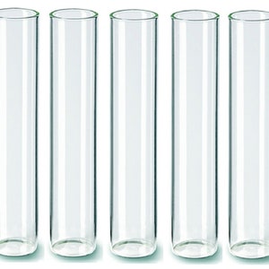 Test tubes with flat bottom, various sizes, glass, set of 5 image 4