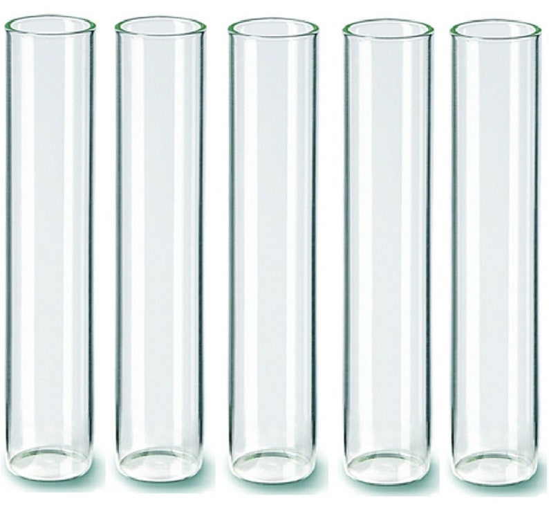 Test tubes with flat bottom, various sizes, glass, set of 5 image 4