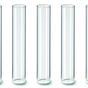 Test tubes with flat bottom, various sizes, glass, set of 5 image 6