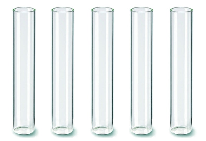 Test tubes with flat bottom, various sizes, glass, set of 5 image 6