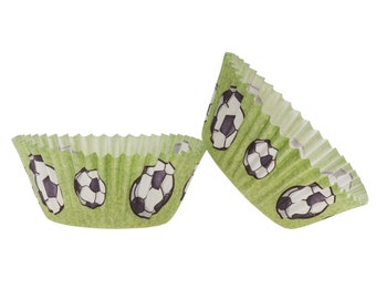 Muffinschalen Fußball zum Geburtstag, 25 Stk., 5cm, Cupcakeschalen Muffinförmchen