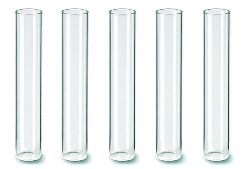 Test tubes with flat bottom, various sizes, glass, set of 5 image 8
