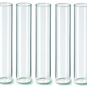 Test tubes with flat bottom, various sizes, glass, set of 5 image 9