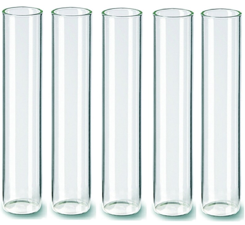 Test tubes with flat bottom, various sizes, glass, set of 5 image 9