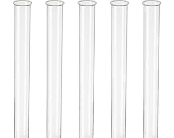 Tubes à essai à arc rond, en verre, lot de 5, lavables au lave-vaisselle