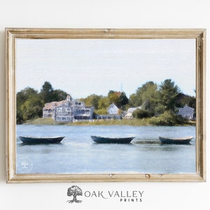 Kennebunkport Maine Art Print: New England Boat Painting (Digital Download)