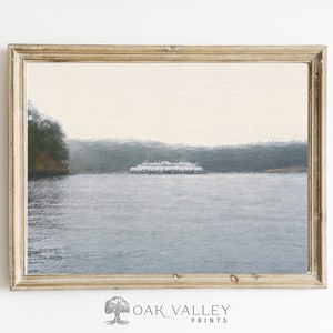 Washington State Ferry - Pacific Northwest - San Juan Island - Whidbey Island art - PNW - landscape art print - moody art print - horizontal