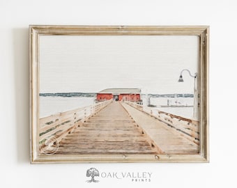 Coupéville Wharf Kunstdruck: Whidbey Island Küstendeko | Digitaler Download