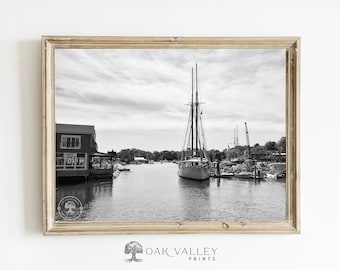 Kennebunkport Maine Art Print: Coastal New England Sailboat Photo
