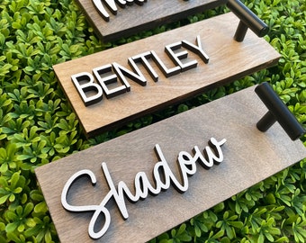 Personalized dog leash holder - custom dog leash holder - wood leash holder - leash hanger - dog name leash holder - laser cut leash holder