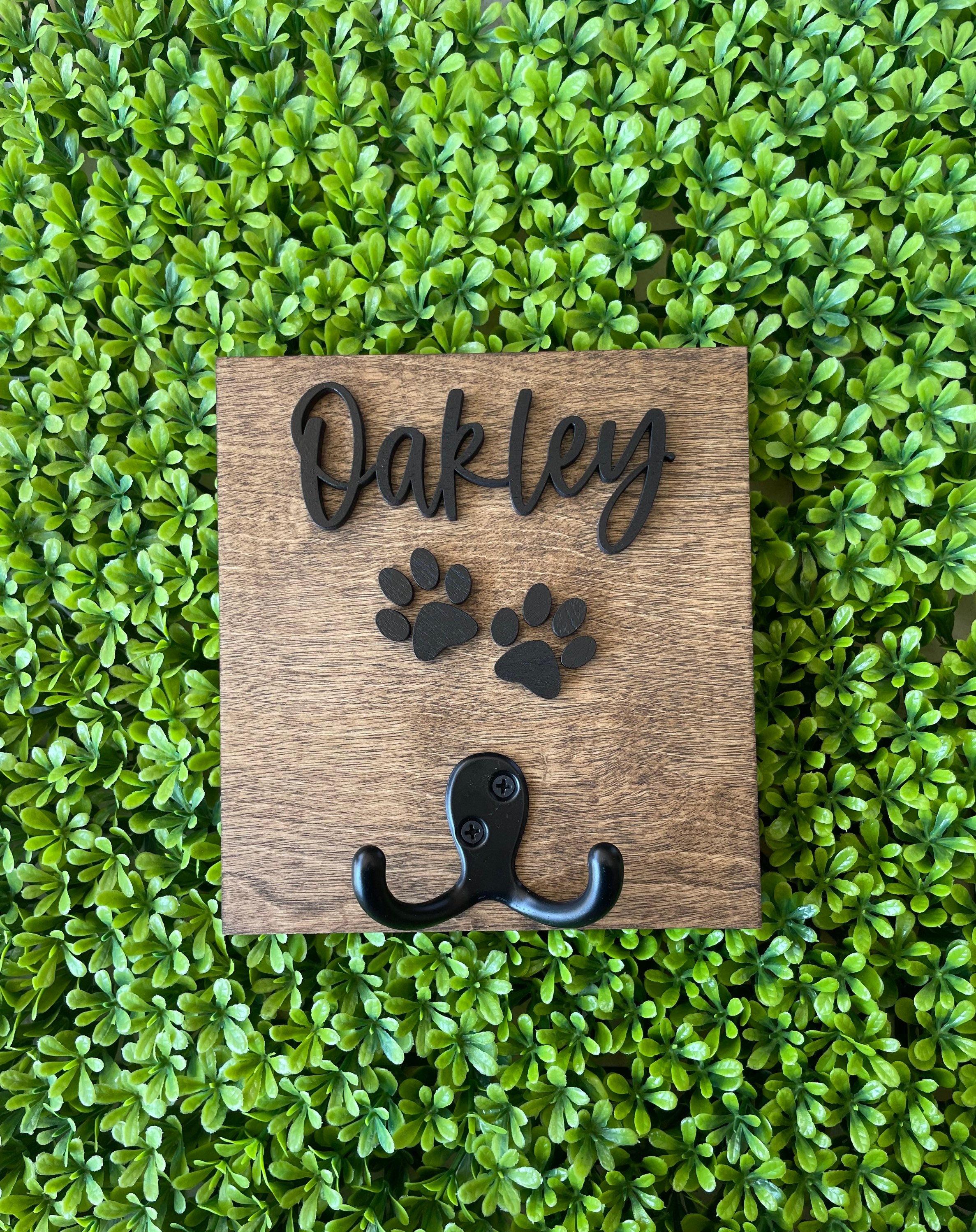 Personalized Dog Leash Holder Custom Dog Leash Holder Wood Etsy