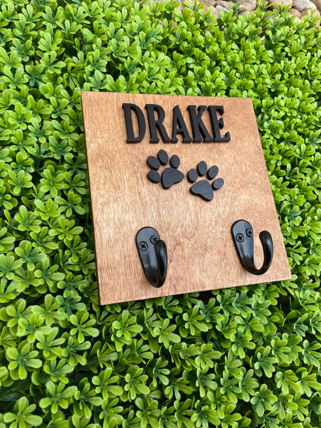 Personalized Dog Leash Holder Custom Dog Leash Holder Wood Leash Holder