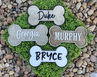 custom dog name sign - dog decor - wall sign - modern dog decor - boho decor - farmhouse dog decor - bone sign - minimalist decor - wall art