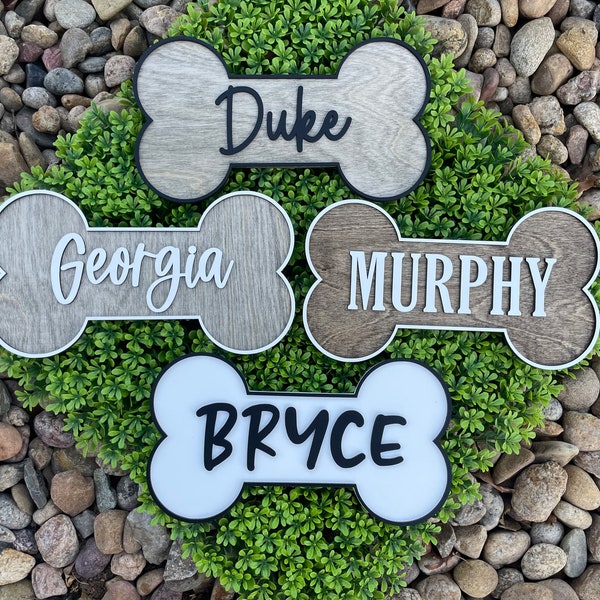 custom dog name sign - dog decor - wall sign - modern dog decor - boho decor - farmhouse dog decor - bone sign - minimalist decor - wall art