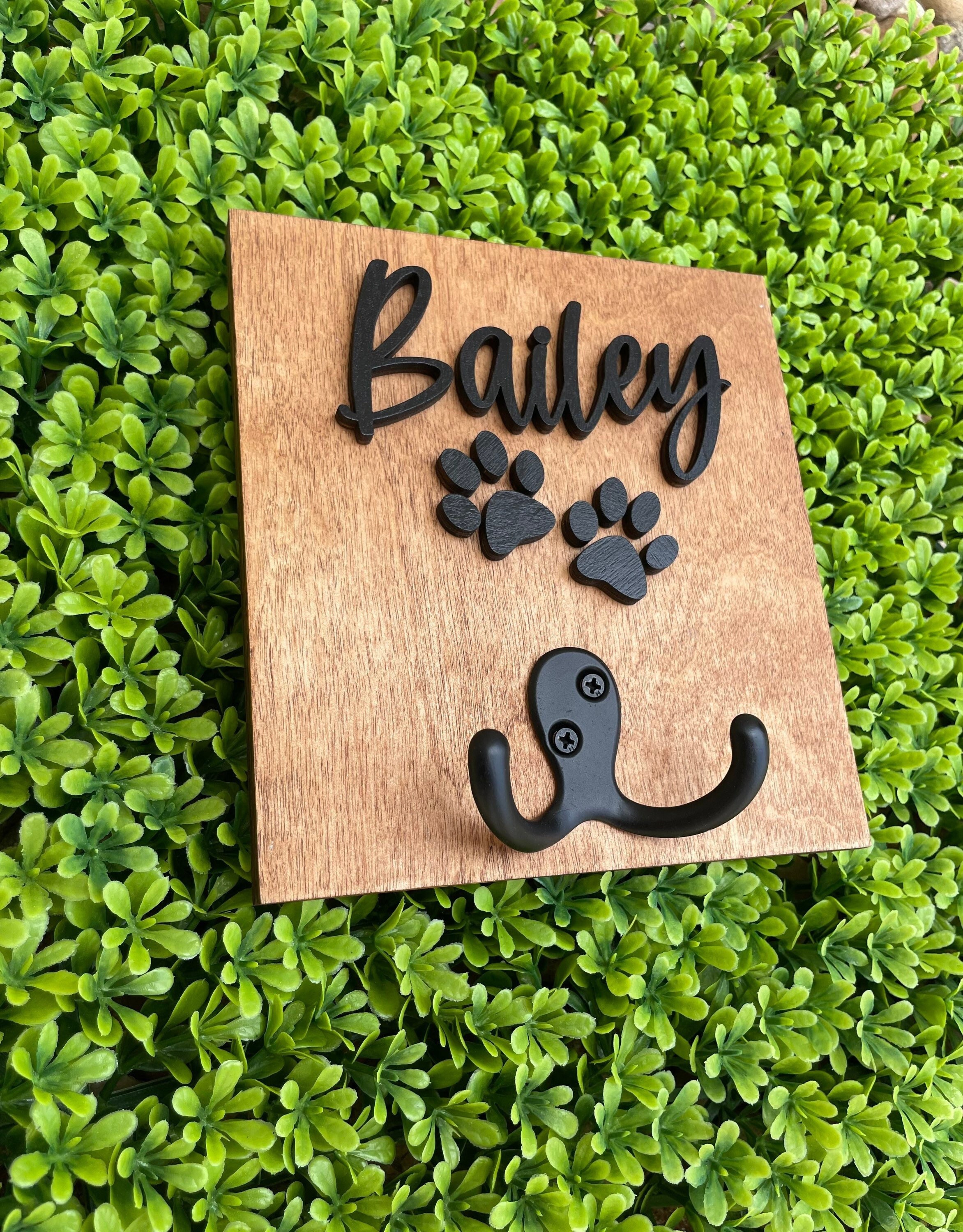 Personalized Dog Leash Holder Custom Dog Leash Holder Wood Etsy