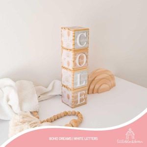 Personalised Baby Name Blocks, Wooden Blocks for Baby, Boho Nursery, Baby Boy Nursery, Baby Girl Nursery, Letter Blocks, Boho Dreams