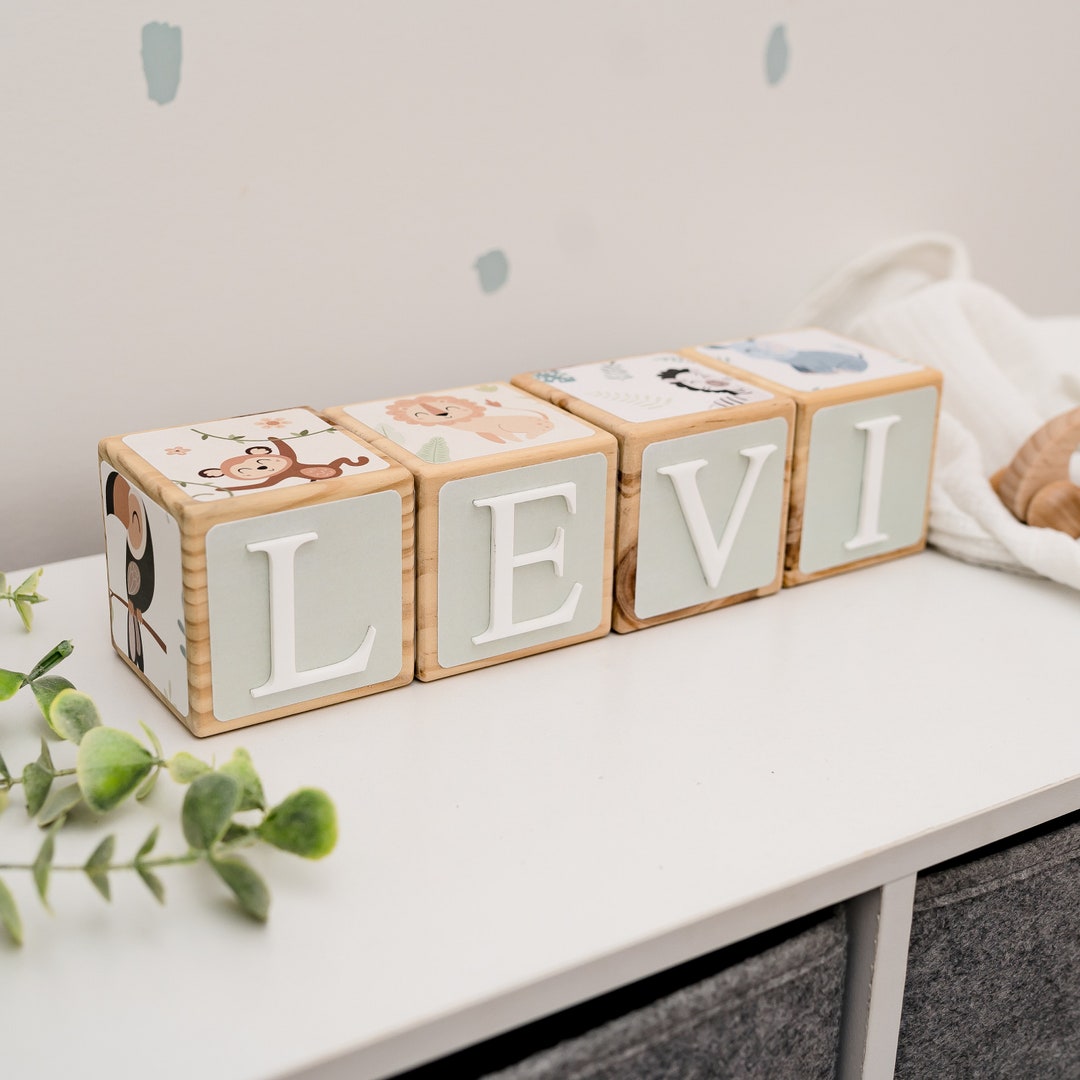 Personalised Wooden Name Blocks / Custom Name Blocks / Personalised ...