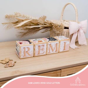 Personalised Baby Name Blocks, Wooden Letter Blocks, Girls Bedroom, Floral Nursery, Baby Girl Nursery, Baby Blocks, Letters, Peonies
