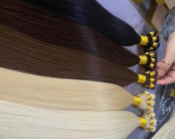 Luxury Oriental Human Hair Extensions – Pre-bonded Flat Tip, 100g