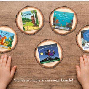 Ensemble de séquençage d'histoires Julia Donaldson | 5 histoires, 153 cartes | Activités d'alphabétisation imprimables de l'EYFS à téléchargement immédiat