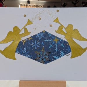 Carte de voeux ange céleste - Design céleste fait main pour le baptême, la communion, les condoléances et les occasions