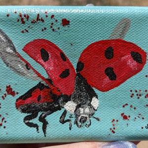 3 x 4 inch Realistic Ladybug canvas