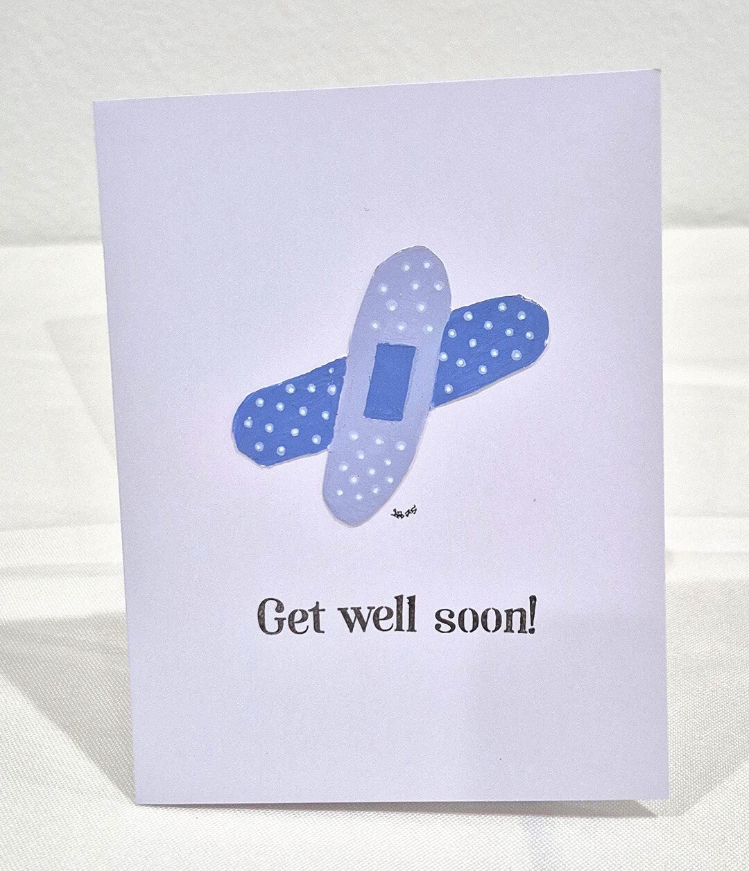 Handcrafted Blue Band-aid Get Well Soon Card - Unique Acrylic Greeting ...