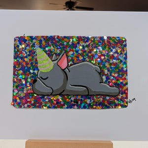 Carte de voeux d'anniversaire bouledogue français fabriquée à la main - portrait d'animal de compagnie en acrylique unique pour les amoureux des chiens