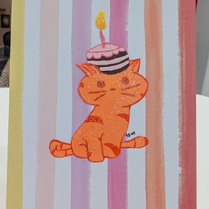 Handgefertigte Karte zum Geburtstag für Katzenliebhaber