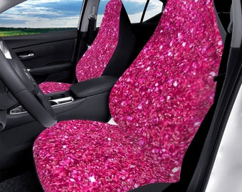 Rosa Fahrzeug-Sitzbezüge für Auto für Frauen, Pink Faux Glitzer-Look  Front-Schalensitzbezug für Auto / Fahrzeug - Tolles neues Auto-Geschenk für  sie!