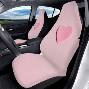 Pzuqiu Strawberry Seat Covers for Cars Pink Car Accessories for Women Cute  Interior Set Polka Dots Steering Wheel Cover,Seat Belt Pads,Cup  Holder,Keychain Universal Strawberry Decor for Truck SUV 