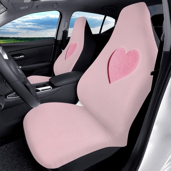 Coprisedile Auto Impermeabile Con Zampa Rosa E Cuore – Protezione Sedili Anteriori E Posteriori, Facile Da Pulire