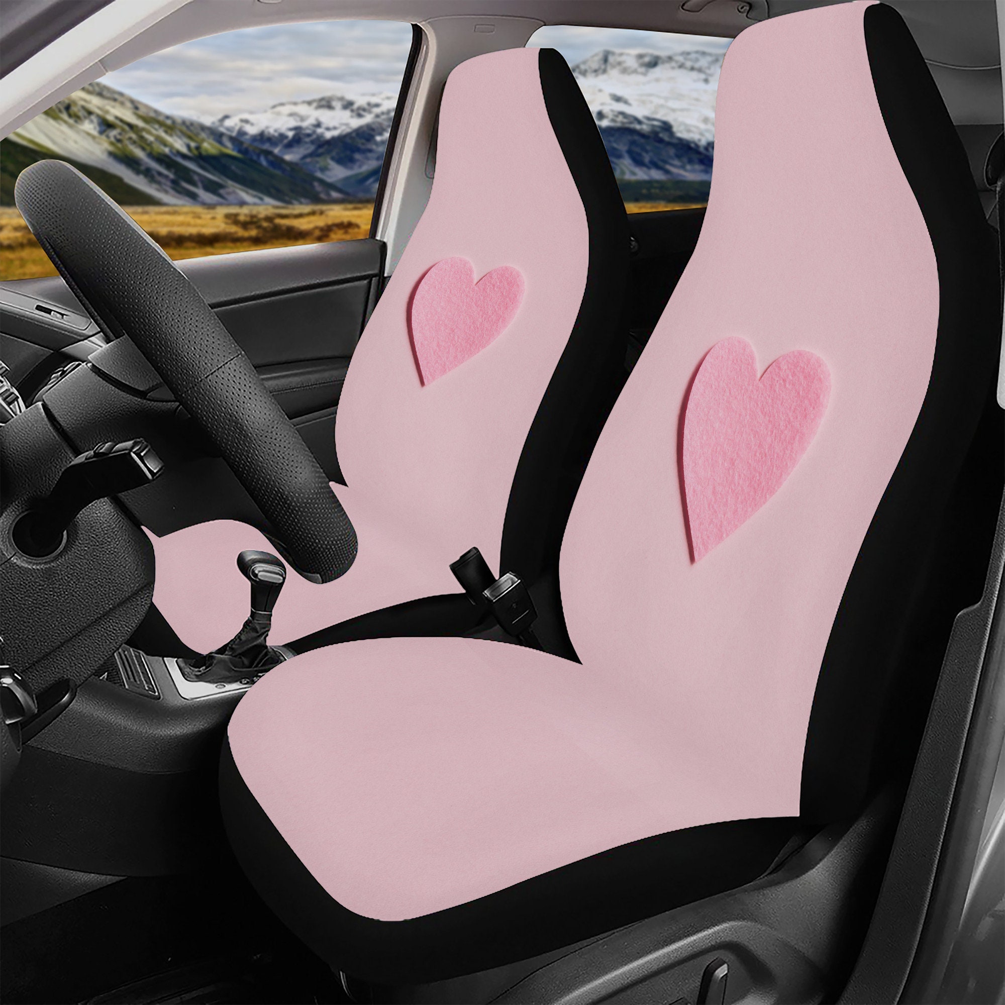 Rosa Fahrzeug-Sitzbezüge für Auto für Frauen, Pink Faux Glitzer-Look  Front-Schalensitzbezug für Auto / Fahrzeug - Tolles neues Auto-Geschenk für  sie!