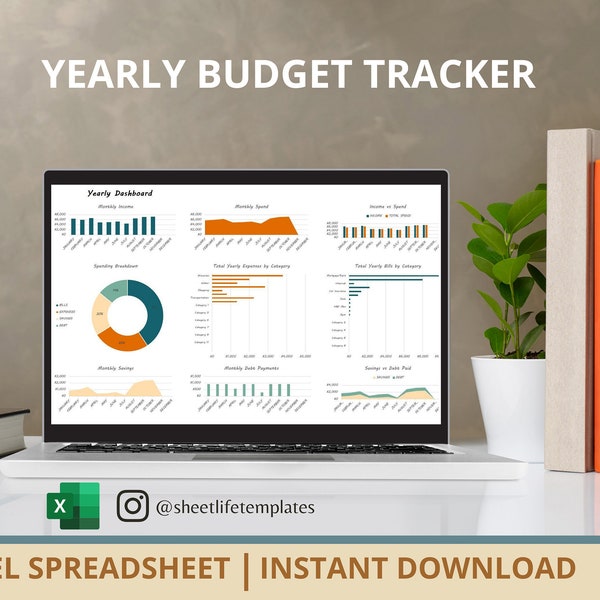 Personal Finance | Annual Budget | Monthly Budget | Financial Planner | Home Budget | Customizable Budget | Excel Sheet | Template | Finance