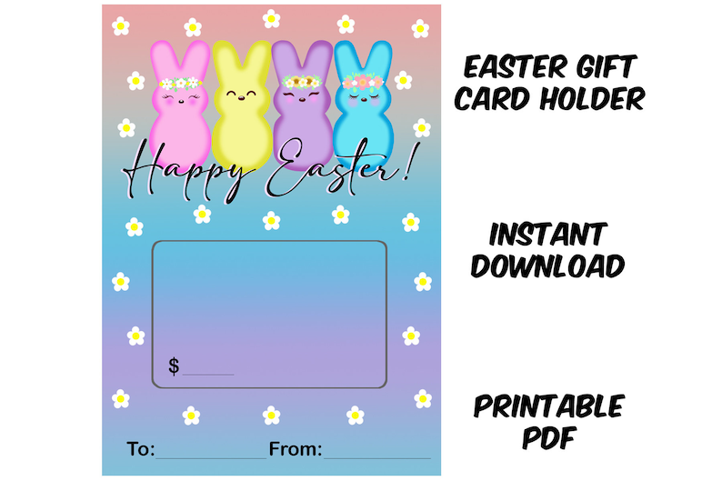 Printable Easter Gift Card Holder Instant Download Easter | Etsy