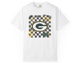 Green Bay Schachbrett Logo T-Shirt | Fußball Team Grafik