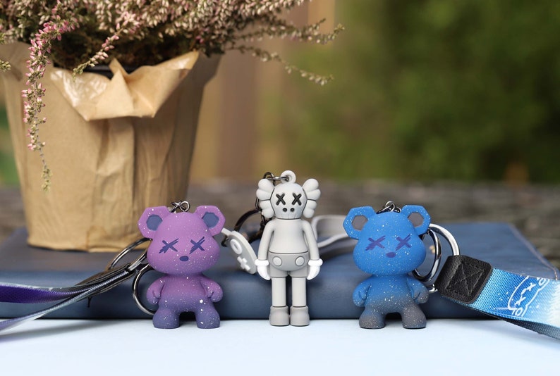 Bearbrick Keychain Kaws Keychains Elmo Keychain Etsy