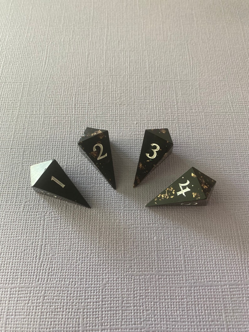 Paint It Black D4 Shards Resin Dice Dice Dnd Dice Sharp Etsy
