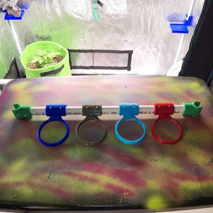 Kit de tienda de cultivo: kit de soporte de PVC para copa individual horizontal, opciones de 4 o 2 copas individuales y 2 abrazaderas de poste a PVC