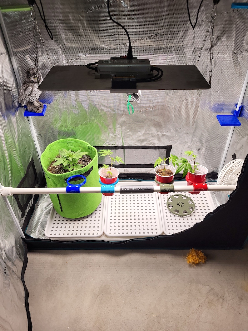 Grow Tent Kit-Horizontal Solo cup Pvc Bracket Kit 4 or 2-solocup options and 2 pole to pvc clamps image 2