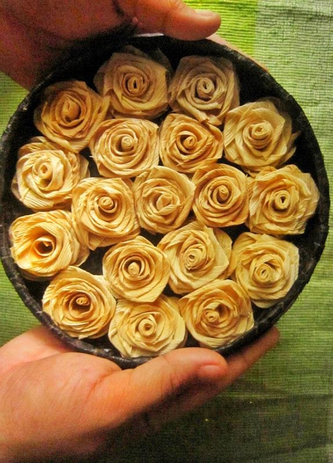 Rose Corn Husk Frame,flower Plate,mother Frame Gift,plate Flower Decor ...