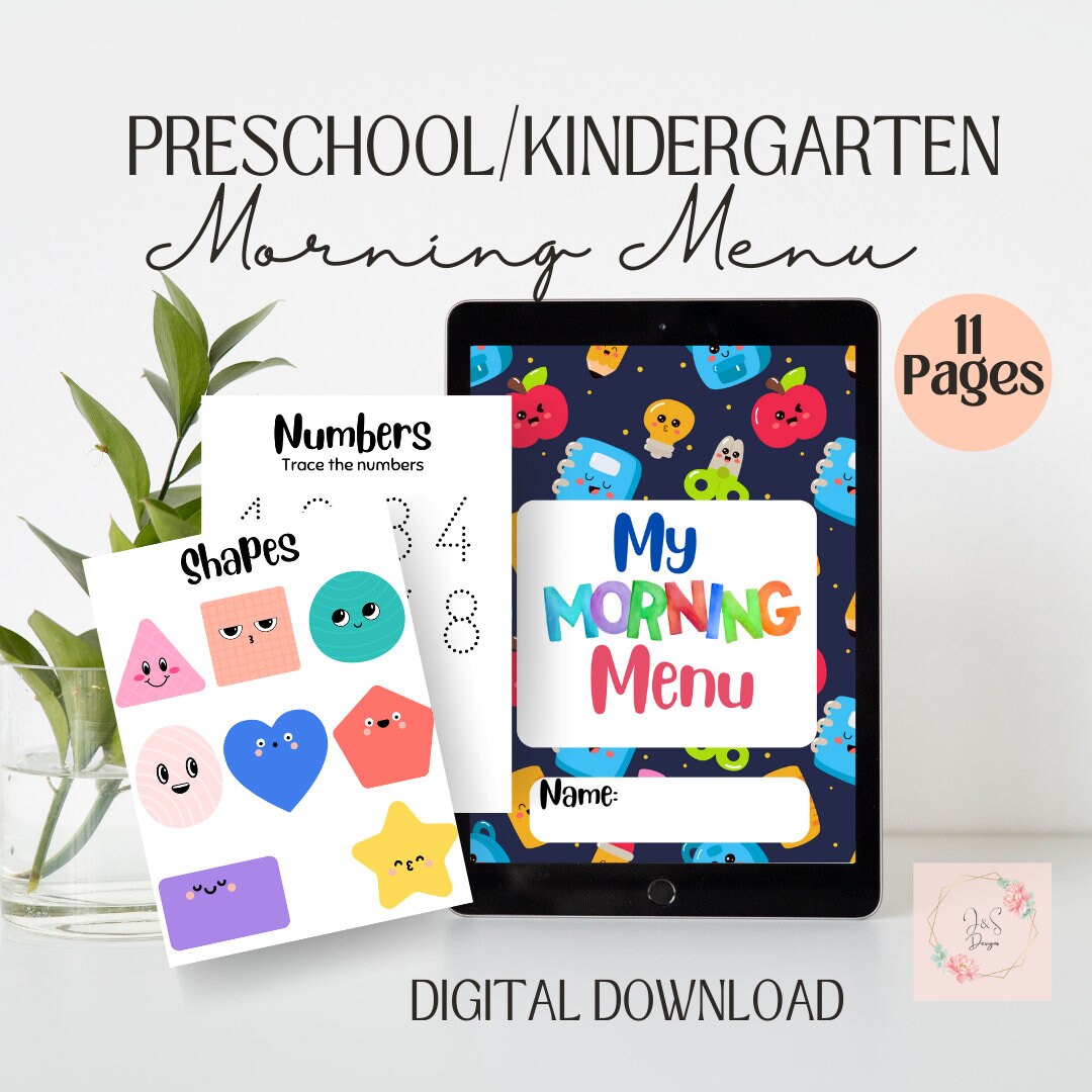 Morning Menu Printable Pack Morning Menu Bundle Morning Time Basket ...