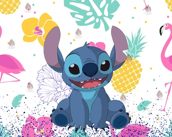Stitch Flower Summer 20oz tumbler sublimation design | Stitch tumbler PNG | 20oz Skinny Tumbler Wrap Design| Glitter Stitch digital download