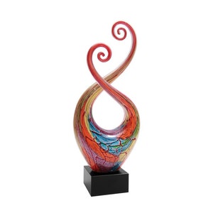 Handmade Blown Glass Twist Art Sculpture, Glass Sculpture, Premier Art Glass sculpture, corporate award, unique gift, personize glass, twist