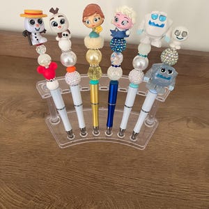 Frozen Elsa Anna Princess Beaded Character Ballpoint Pen, Parks Autograph Pen, Made with Licensed Disney Doorable, Collectible Character Pen