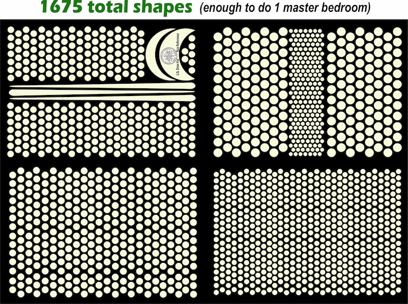 ¡Envío GRATIS el mismo día! Las estrellas de techo que brillan en la oscuridad más luminosas del mercado. ¡La ÚNICA auténtica luz de 10 horas que puedes comprar! / 1675 formas imagen 9