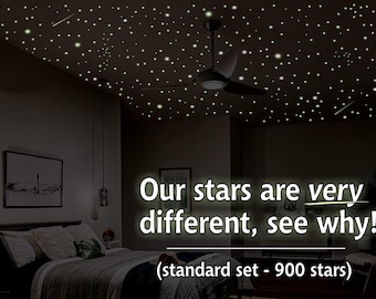 Free Same Day Shipping! THE most  luminous Glow In The Dark Ceiling Stars available. The only 10hr glow stars available anywhere/ 900 shapes