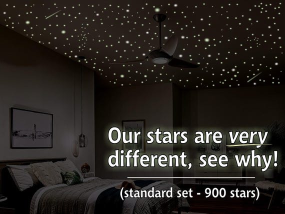 Free Same Day Shipping! THE most  luminous Glow In The Dark Ceiling Stars available. The only 10hr glow stars available anywhere/ 900 shapes